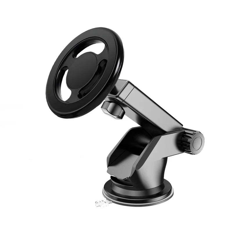 360° Magnetic Car Phone Mount – Foldable Alloy Holder for iPhone, Samsung & Xiaomi