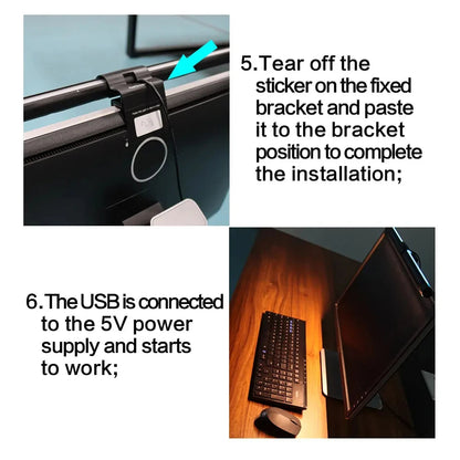 Monitor Light Bar No Glare Eye Care – Screen Light for Desk, Work, Reading & Gaming (Dimmable USB)