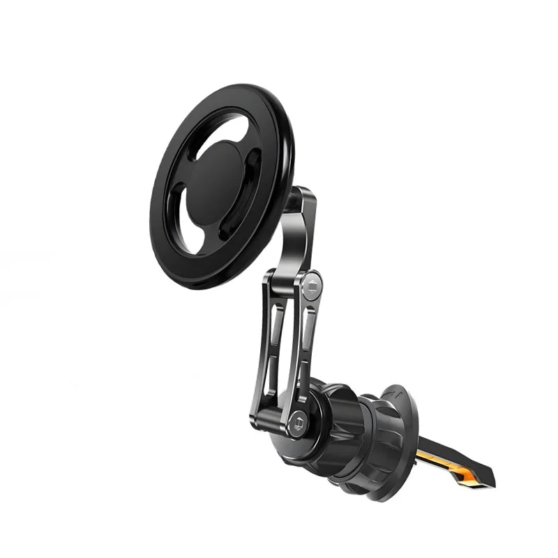 360° Magnetic Car Phone Mount – Foldable Alloy Holder for iPhone, Samsung & Xiaomi