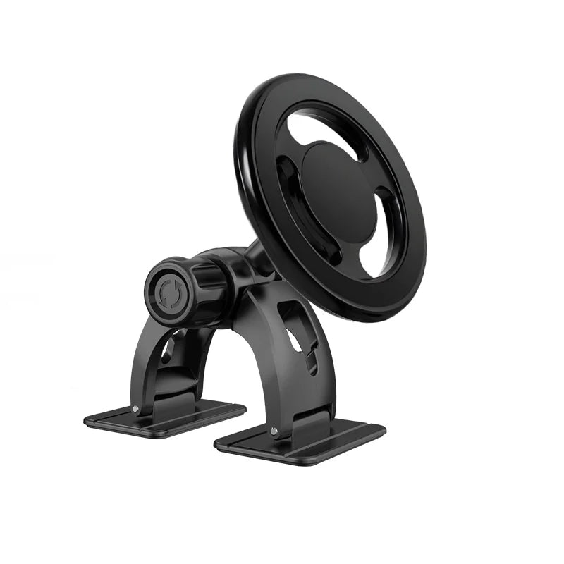 360° Magnetic Car Phone Mount – Foldable Alloy Holder for iPhone, Samsung & Xiaomi