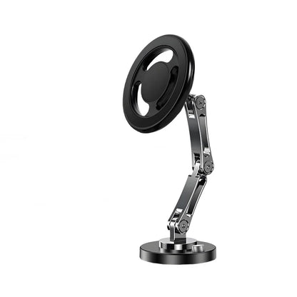 360° Magnetic Car Phone Mount – Foldable Alloy Holder for iPhone, Samsung & Xiaomi