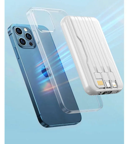 Magnetic Wireless Power Bank 10000mAh – 22.5W Fast Charging with Built-in Cable (MagSafe Compatible
