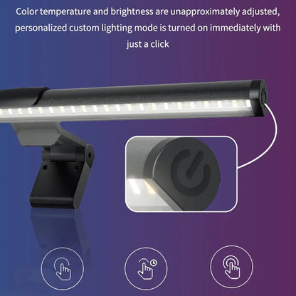 Monitor Light Bar No Glare Eye Care – Screen Light for Desk, Work, Reading & Gaming (Dimmable USB)