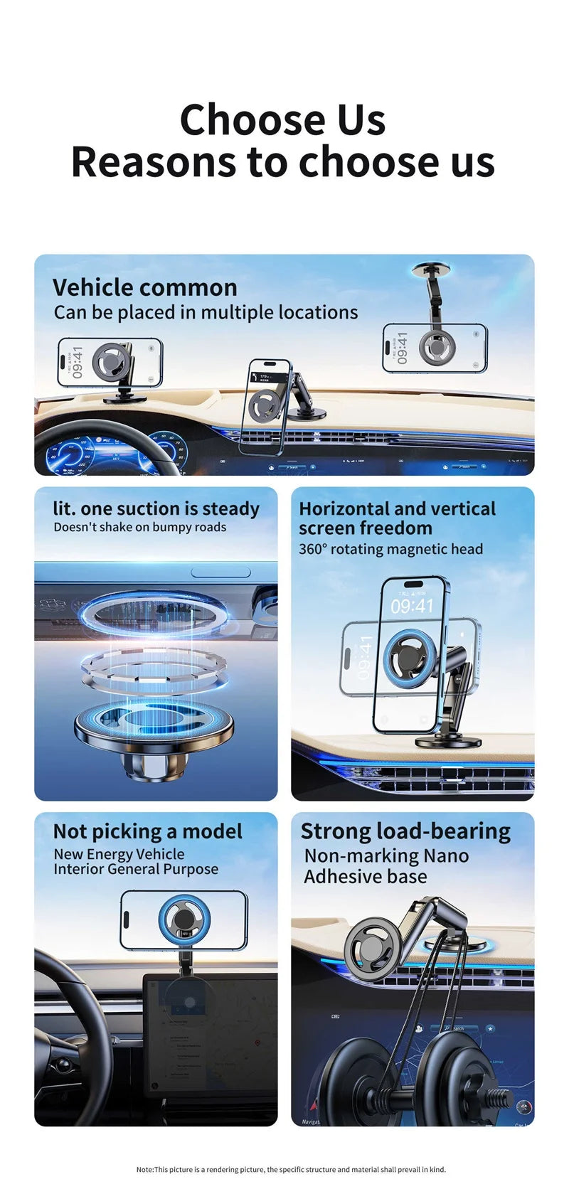 360° Magnetic Car Phone Mount – Foldable Alloy Holder for iPhone, Samsung & Xiaomi