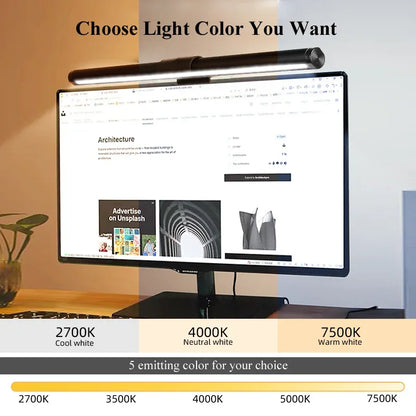 Monitor Light Bar No Glare Eye Care – Screen Light for Desk, Work, Reading & Gaming (Dimmable USB)