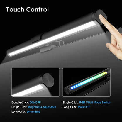 Monitor Light Bar No Glare Eye Care – Screen Light for Desk, Work, Reading & Gaming (Dimmable USB)