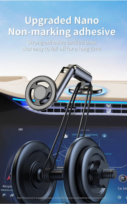360° Magnetic Car Phone Mount – Foldable Alloy Holder for iPhone, Samsung & Xiaomi